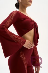 Dance blouse for women by FD Company style Топ ТП-1332/Burgundy