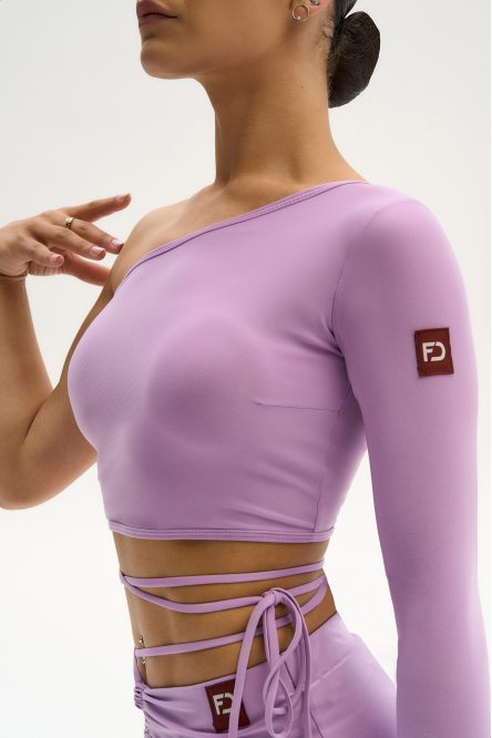 Women's Dance Top with One Sleeve Lilac