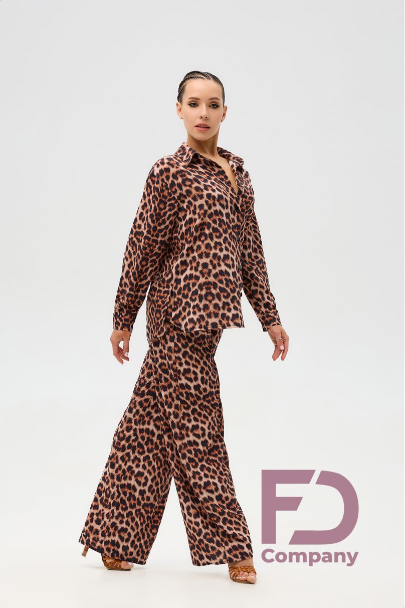 Women's ballroom dance pants by FD Company style Брюки БР-1349/1/Leopard
