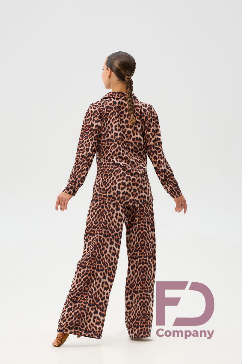 Ballroom standard dance blouse by FD Company style Блуза БЛ-1350/1/Leopard