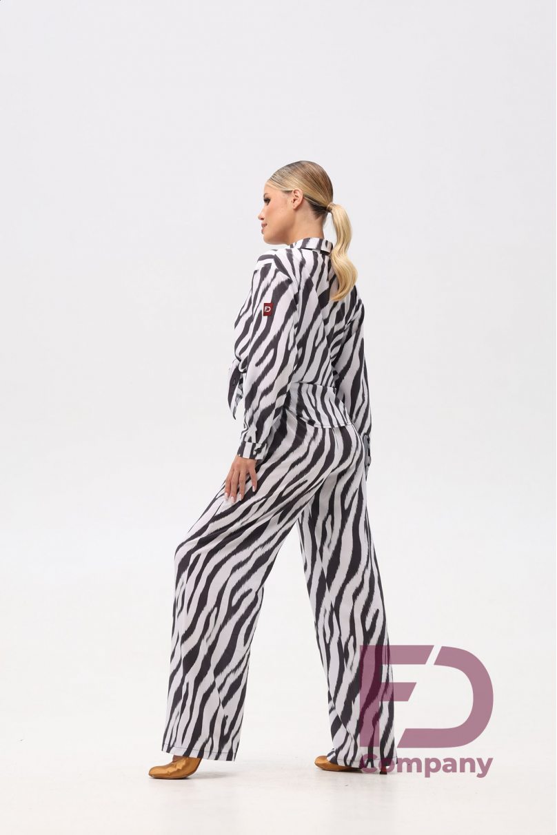 Блуза для бальных танцев стандарт от бренда FD Company модель Блуза БЛ-1350/1/Zebra