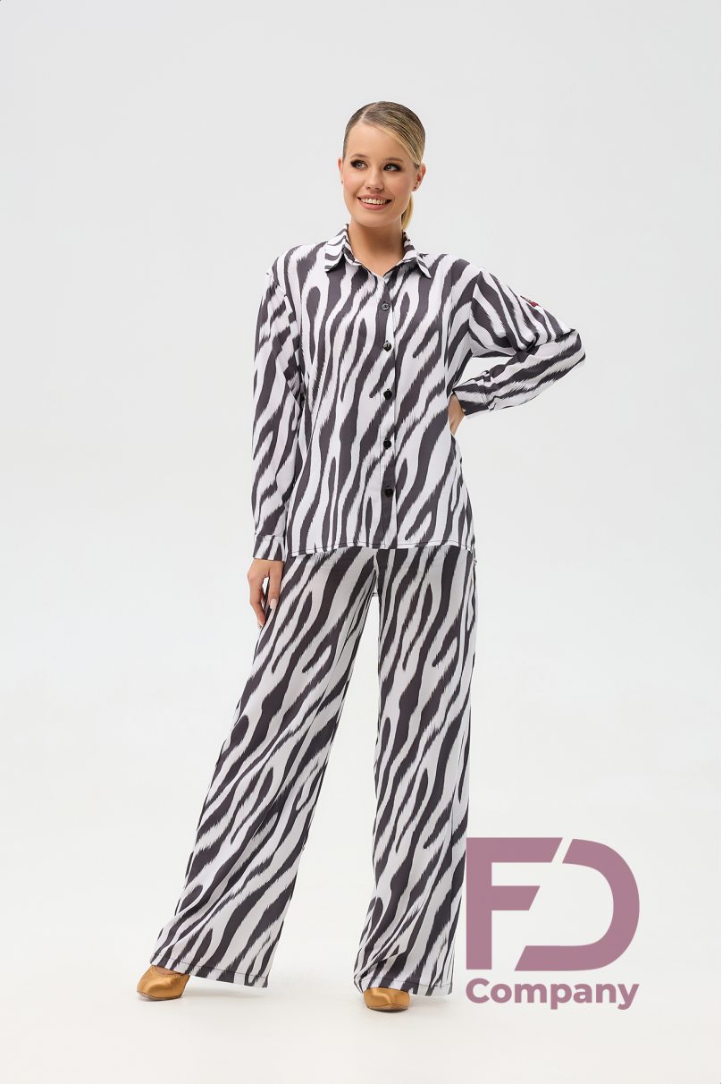 Блуза для бальних танців стандарт від бренду FD Company модель Блуза БЛ-1350/1/Zebra