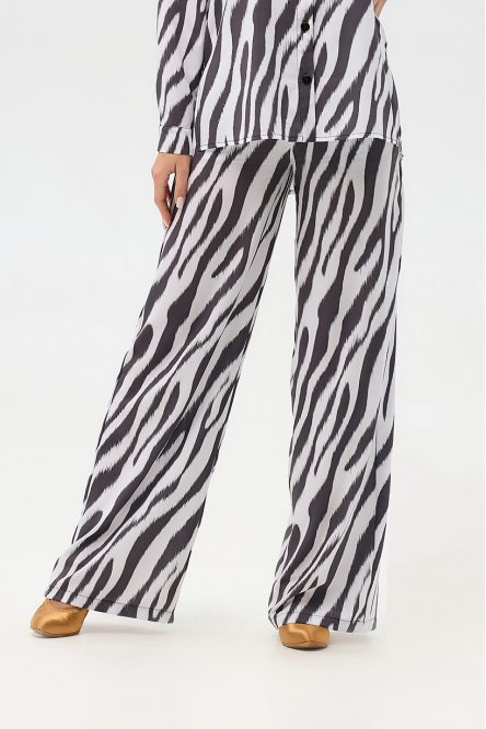 Женские широкие брюки для танцев Zebra