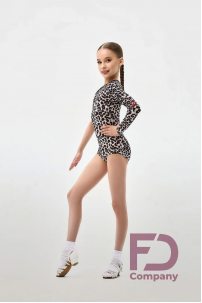 Купальник для бальных танцев для девочек от бренда FD Company модель Купальник КУ-1330/1 KW/Leopard