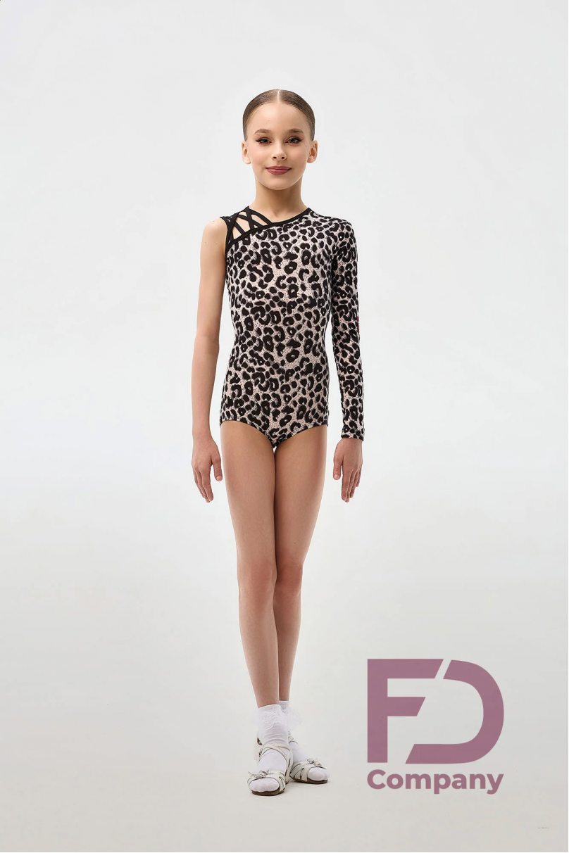 Купальник для бальних танців для дівчаток від бренду FD Company модель Купальник КУ-1330/1 KW/Leopard