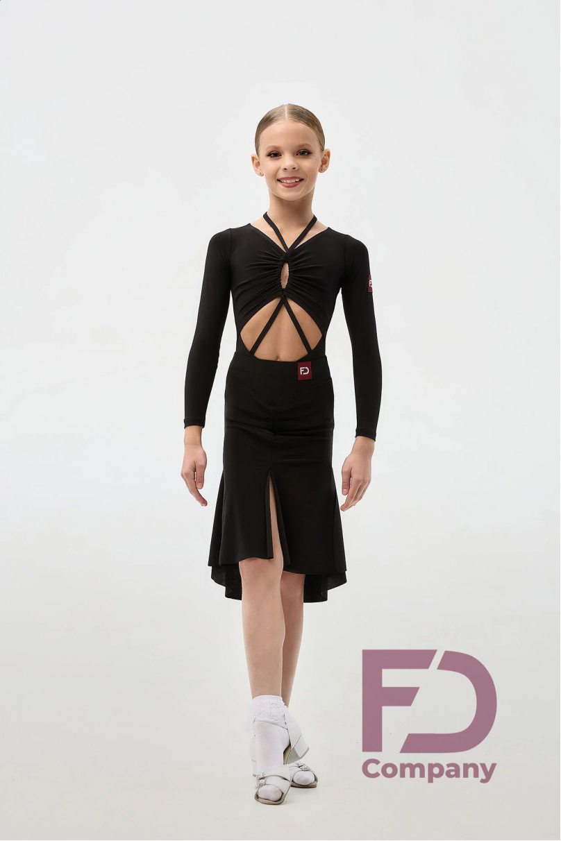 Купальник для бальных танцев для девочек от бренда FD Company модель Купальник КУ-1334 KW/Black
