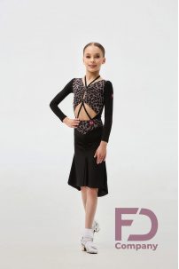 Купальник для бальных танцев для девочек от бренда FD Company модель Купальник КУ-1334/1 KW/Black(Leo red)