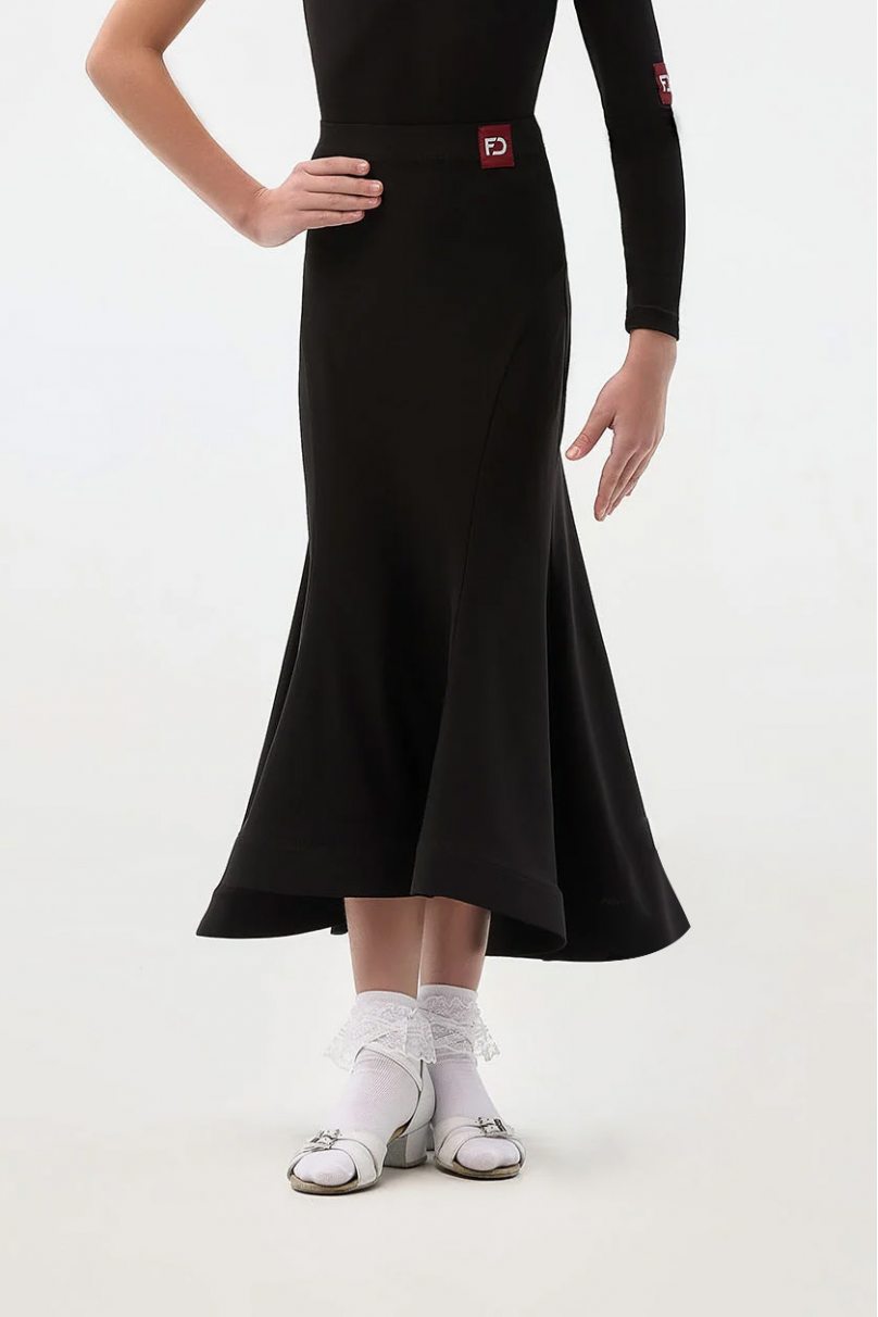 Ballroom latin dance skirt for girls by FD Company style Юбка ЮС-1310/1 KW/Black
