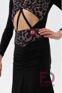 Ballroom latin dance skirt for girls by FD Company style Юбка ЮЛ-1331/1 KW/Black(Leo lilac)