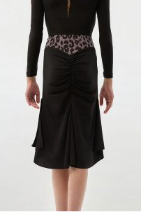 Ballroom latin dance skirt for girls by FD Company style Юбка ЮЛ-1331/1 KW/Black(Leo red)