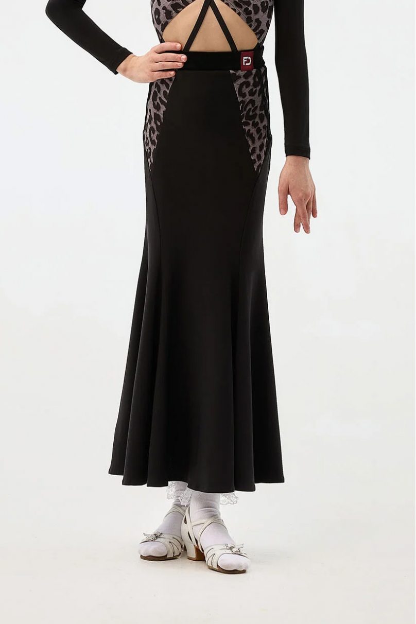 Юбка для бальных танцев для девочек от бренда FD Company модель Юбка ЮС-1337 KW/Black(Leo lilac)