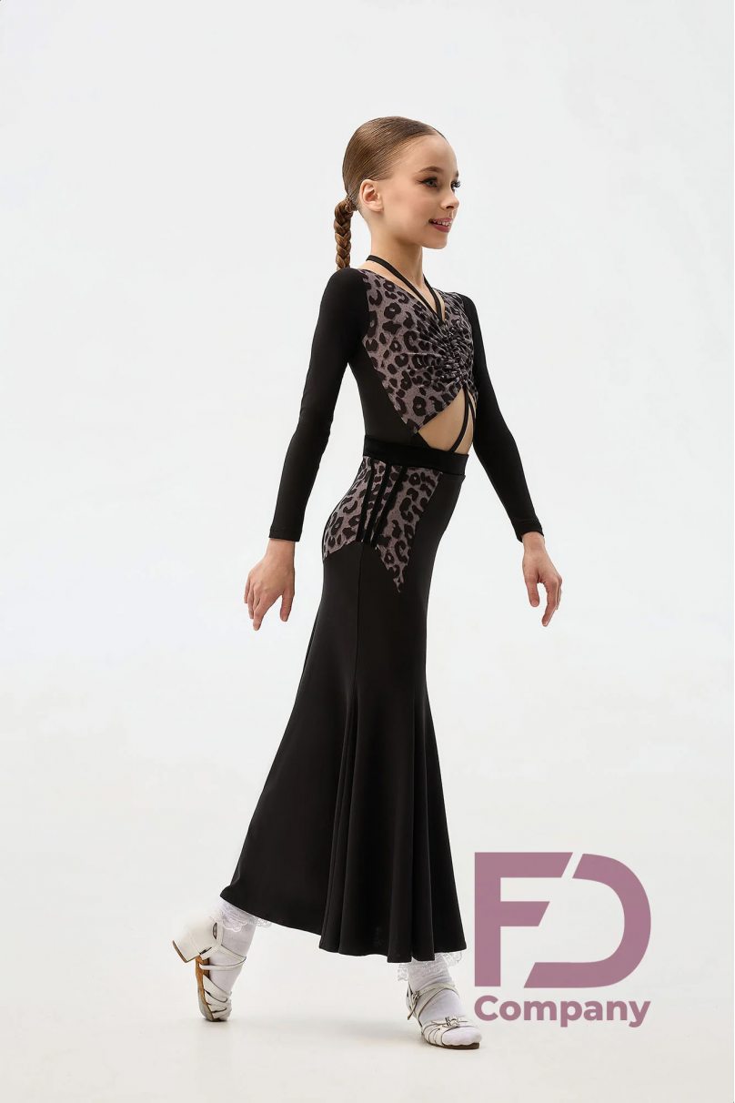 Tanz Rock für Mädchen Marke FD Company modell Юбка ЮС-1337 KW/Black(Leopard)