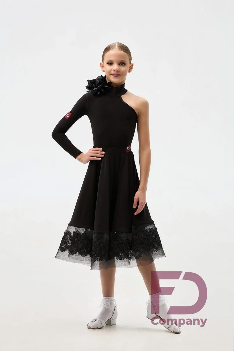 Ballroom latin dance skirt for girls by FD Company style Юбка ЮС-1338 KW/Black
