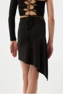 Ballroom latin dance skirt for girls by FD Company style Юбка ЮЛ-1343 KW/Black
