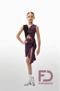 Юбка для бальных танцев для девочек от бренда FD Company модель Юбка ЮЛ-1346 KW/Black (Leo lilac)