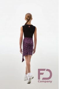 Юбка для бальных танцев для девочек от бренда FD Company модель Юбка ЮЛ-1346 KW/Black (Leopard)
