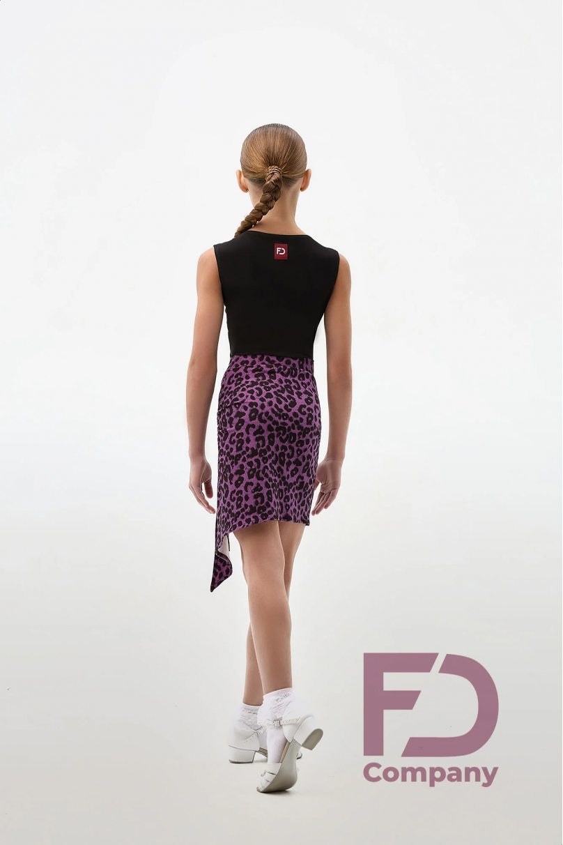 Спідниця для бальних танців для дівчаток від бренду FD Company модель Юбка ЮЛ-1346 KW/Black (Leo lilac)