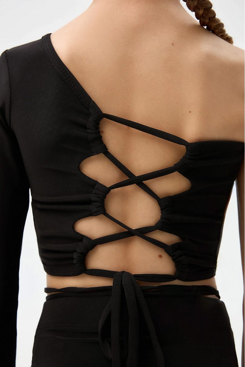 Блуза для бальных танцев от бренда FD Company модель Топ ТП-1342 KW/Black