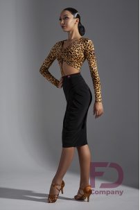 Top for dance, long sleeve leopard print