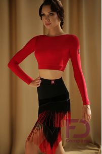 Red dance top with long sleeves