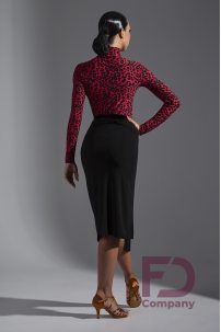 Women's blouse for dancing red leopard print