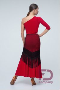 Red ballroom, smooth dress with one sleeve