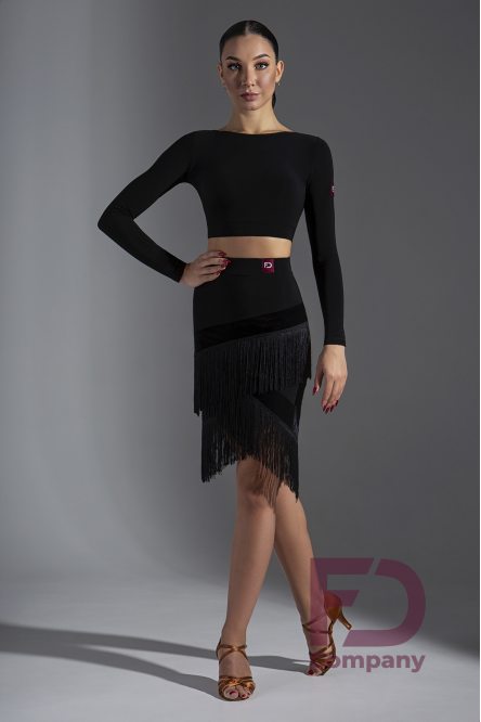 Black fringed Latin rhythm skirt
