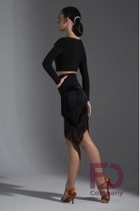 Black fringed Latin rhythm skirt