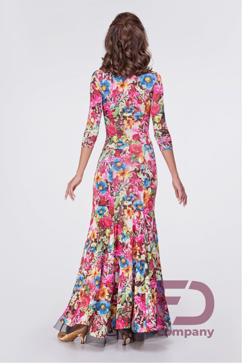 Ballroom Dance Dress by FD Company style Платье ПС-1112/1/Print Python (Crinoline black)