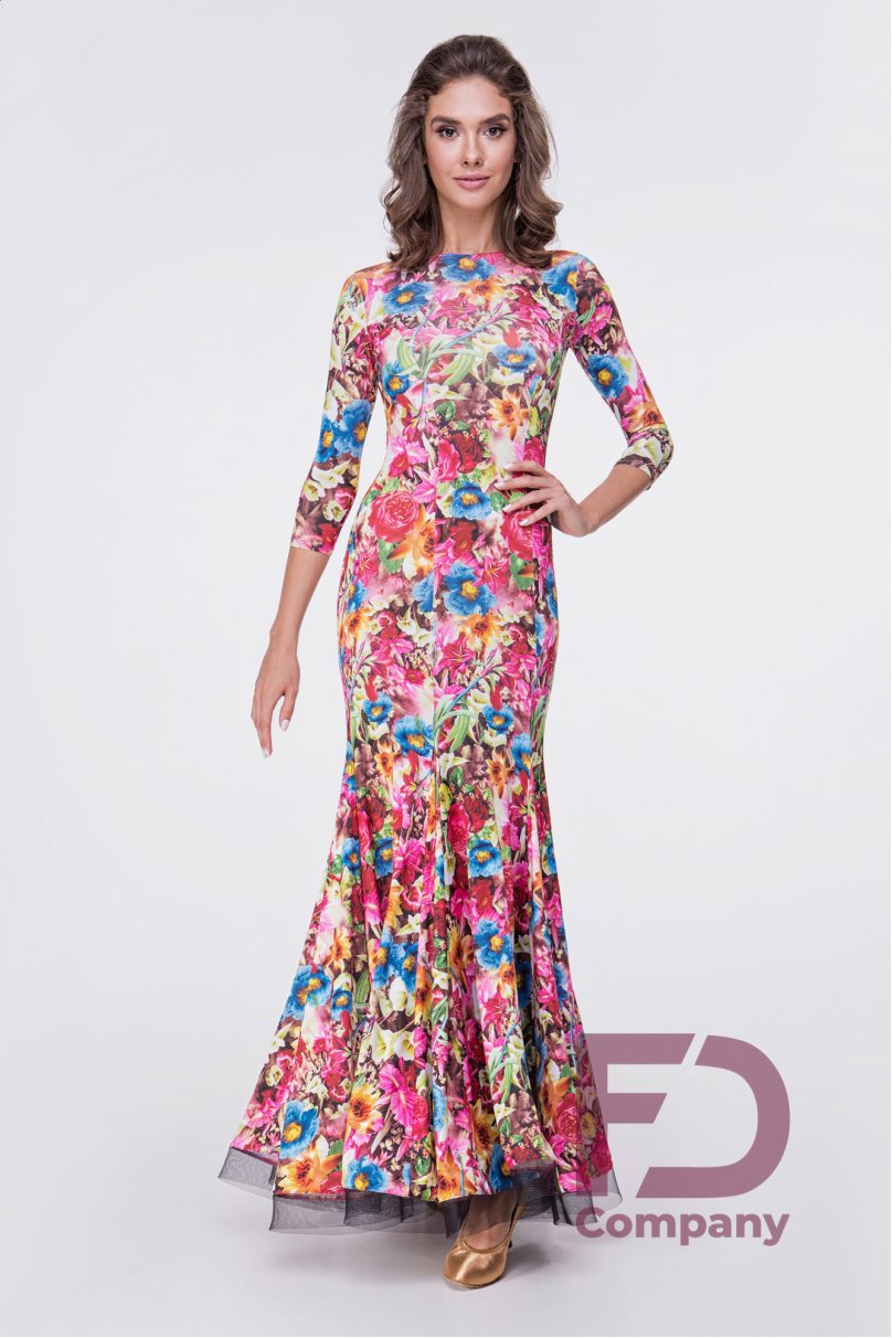 Платье для танцев стандарт от бренда FD Company модель Платье ПС-1112/1/Print Python (Crinoline black)