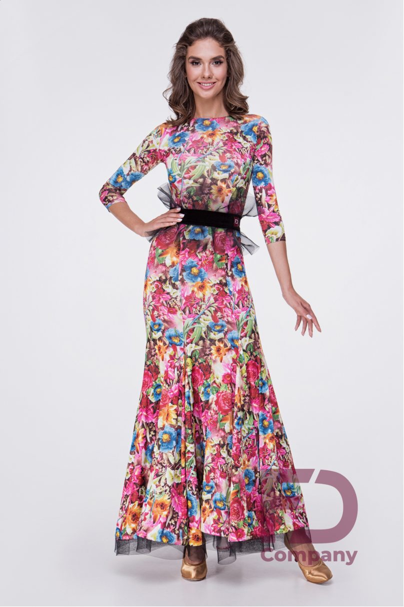 Ballroom Dance Dress by FD Company style Платье ПС-1112/1/Print Python (Crinoline black)