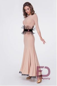 Ballroom smooth dress fitted silhouette. Narrow sleeve, three-quarters long