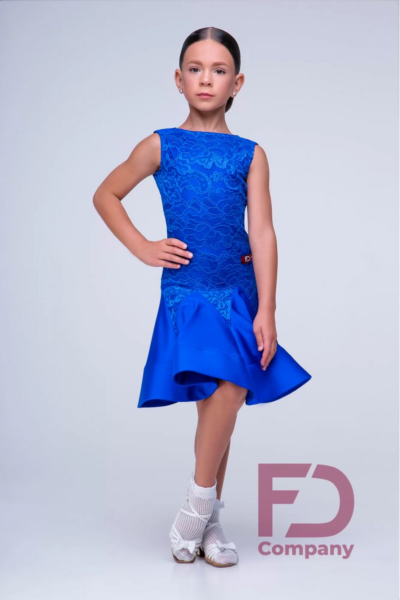 Ballroom dance competition dress for girls by FD Company product ID Бейсик БС-62/1ГД/Menthol