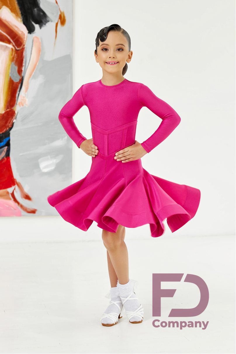 Ballroom dance competition dress for girls by FD Company product ID Бейсик БС-89/1/Yellow