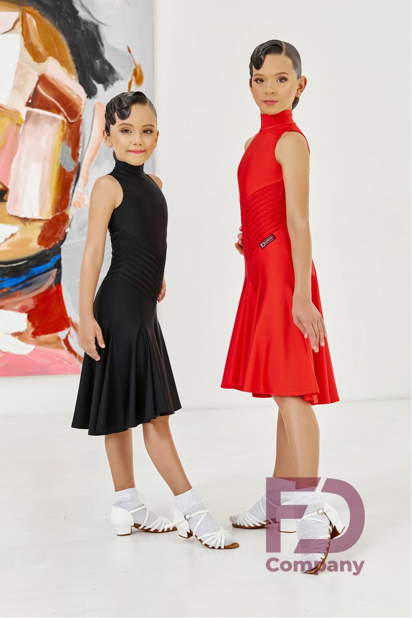Ballroom dance competition dress for girls by FD Company product ID Бейсик БС-83/Turquoise