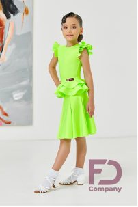 Ballroom dance competition dress for girls by FD Company product ID Бейсик БС-87/Lemon