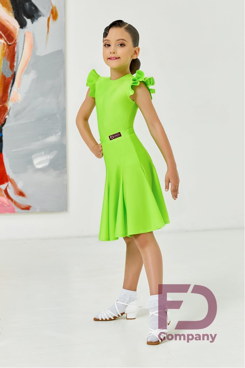 Ballroom dance competition dress for girls by FD Company product ID Бейсик БС-87/Yellow