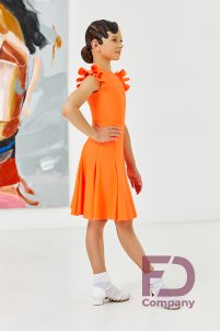 Ballroom dance competition dress for girls by FD Company product ID Бейсик БС-87/Orange