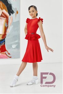 Ballroom dance competition dress for girls by FD Company product ID Бейсик БС-87/1/Red