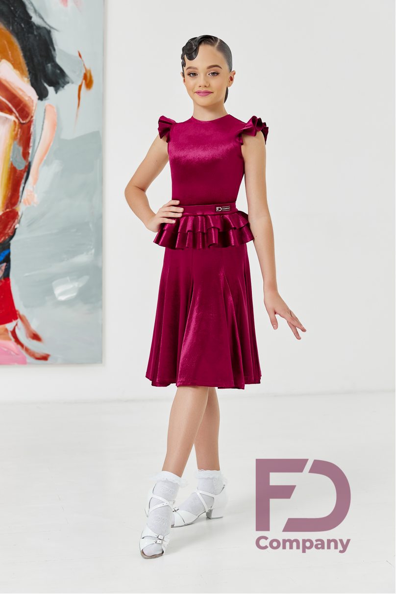 Ballroom dance competition dress for girls by FD Company product ID Бейсик БВ-88/Shining Green
