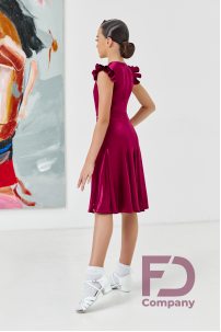 Ballroom dance competition dress for girls by FD Company product ID Бейсик БВ-88/Shining Azure
