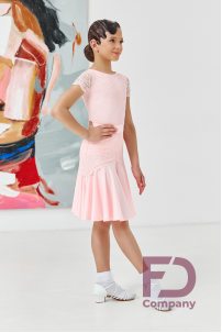 Ballroom dance competition dress for girls by FD Company product ID Бейсик БС-85/Burgundy