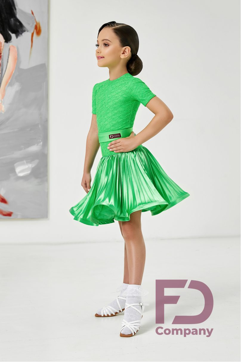 Ballroom dance competition dress for girls by FD Company product ID Бейсик БС-92/Light green