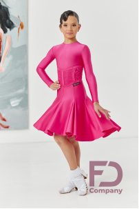 Ballroom dance competition dress for girls by FD Company product ID Бейсик БС-90/Light pink