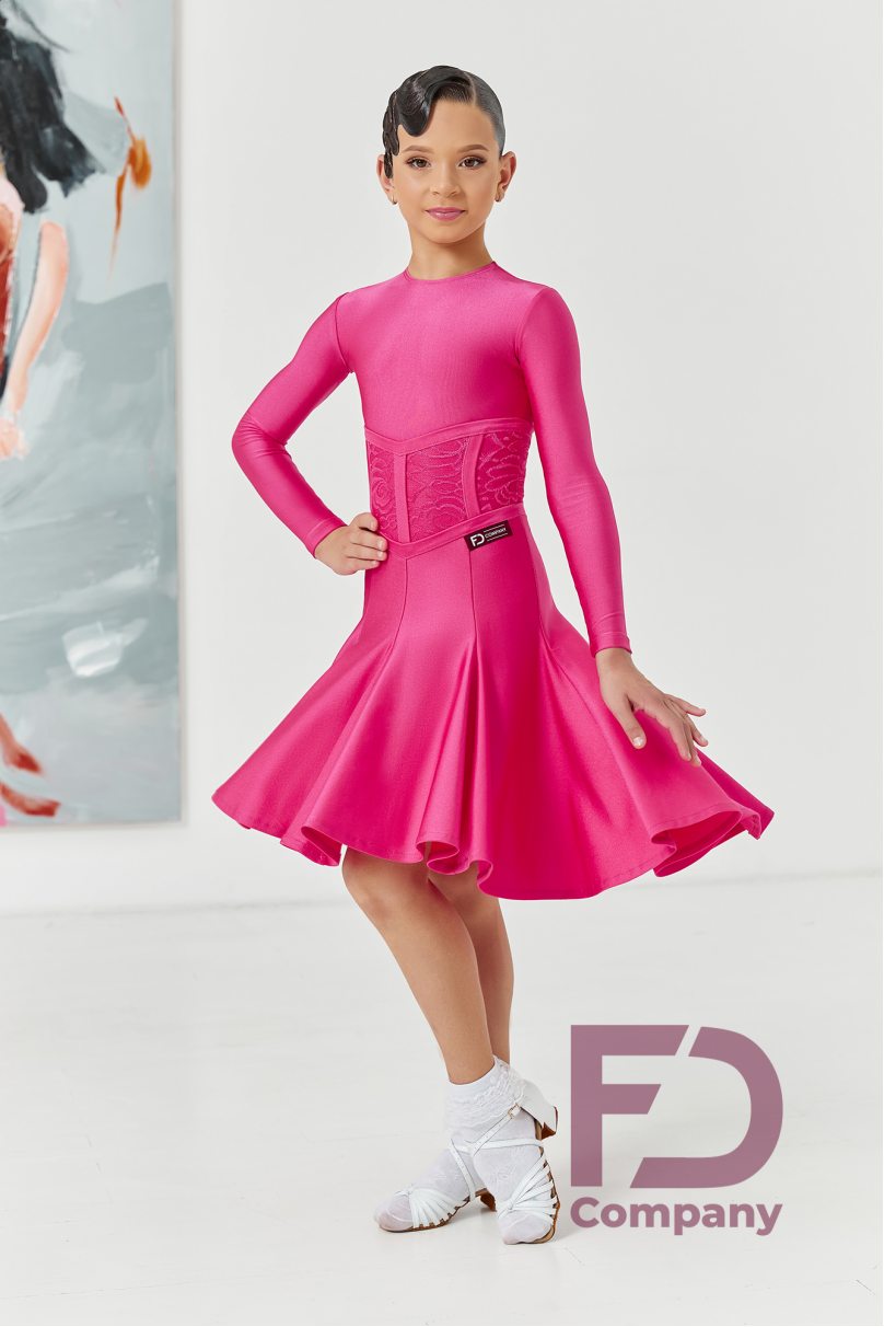 Ballroom dance competition dress for girls by FD Company product ID Бейсик БС-90/Raspberries