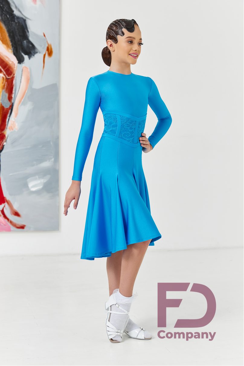 Ballroom dance competition dress for girls by FD Company product ID Бейсик БС-90/Coral