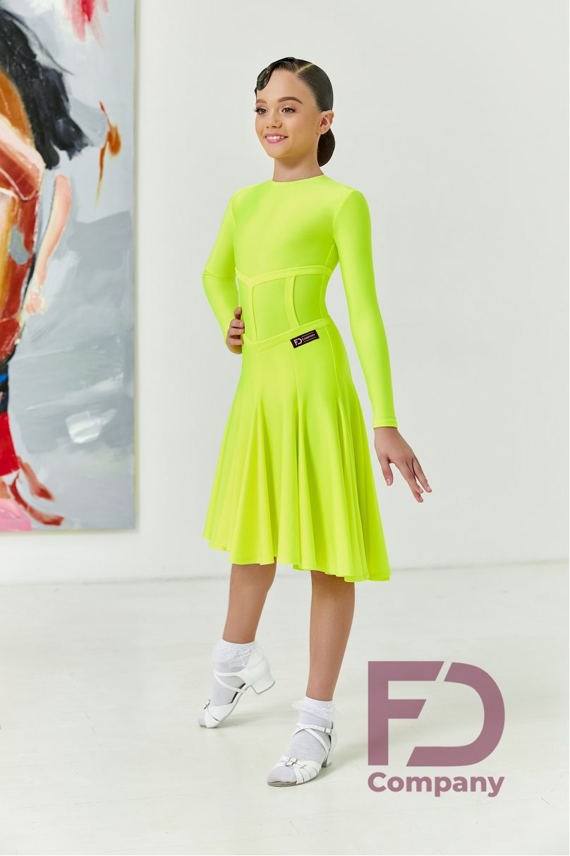 Ballroom dance competition dress for girls by FD Company product ID Бейсик БС-89/Light green