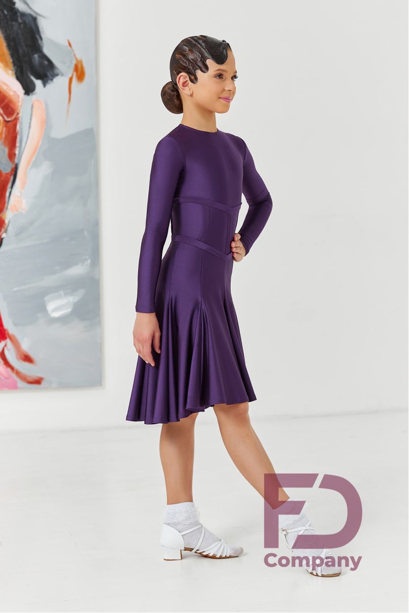 Ballroom dance competition dress for girls by FD Company product ID Бейсик БС-89/Purple