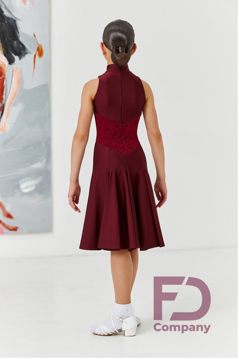 Ballroom dance competition dress for girls by FD Company product ID Бейсик БС-82/Raspberries