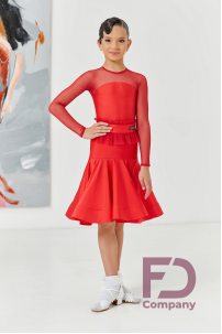 Ballroom dance competition dress for girls by FD Company product ID Бейсик БС-86/Red